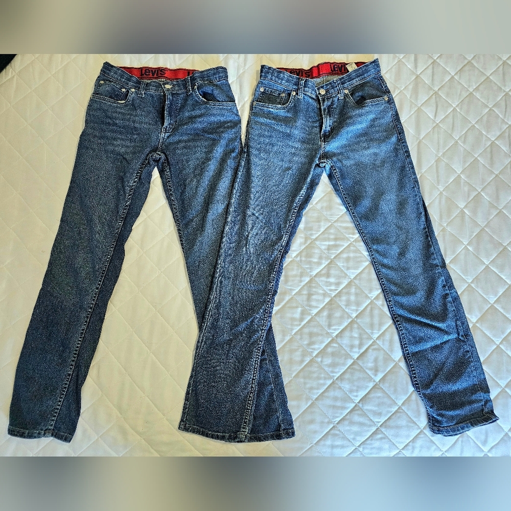 Levi's Straight Leg Denim Jeans - Boys Size 16 - Two Pairs